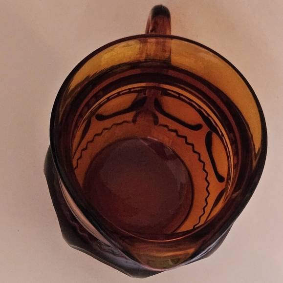 Indiana Glass King's Thumbprint Amber Creamer and Sugar set with Tray - Picture 7 of 16